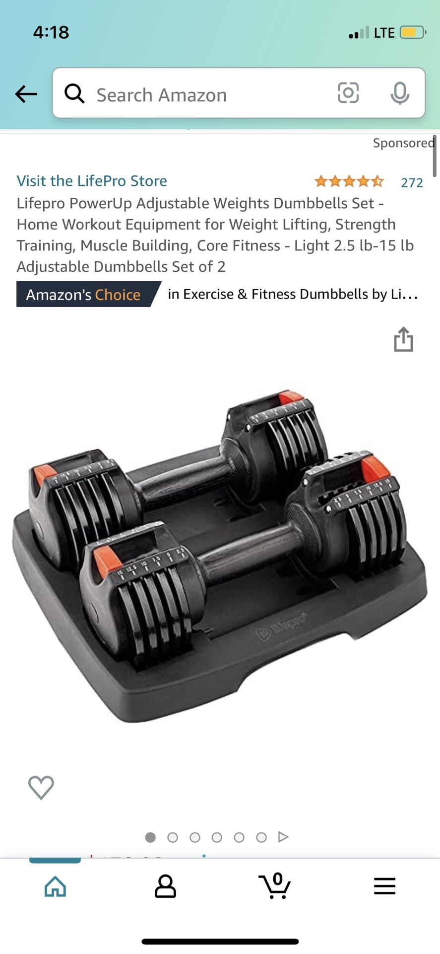 Lifepro PowerUp Adjustable Weights Dumbbells Set - Home Workout Equipment for Weight Lifting, Strength Training, Muscle Building, Core Fitness - Light