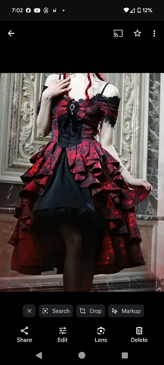 Victorian Red Vampy High Low Dress
