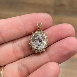 14K Yellow Gold Diamond Semi Mount Pendant Only