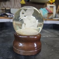 Antique Unicorn Snow Globe Made In Taiwan Wind Up Plays Born Free Song