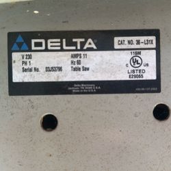 Delta Table Saw X5
