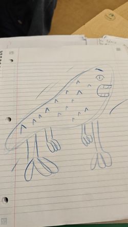 Godzilla Drawing Made By My Friend In Class