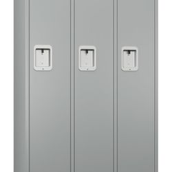METAN Metal Locker for School Office Gym Bedroom,3 Doors Steel Storage Locker Cabinet for Employees,Industrial Storage Locker with 2 Shelves,Assembly 
