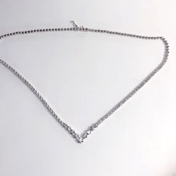 3ct Natural Diamond Necklace In 10k White Gold 