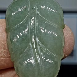 Certf Burmese Jadeite Jade TypeA Pendant Lucky LEAF.