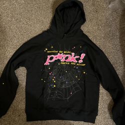 Sp5der Pink Slime Black Hoodie