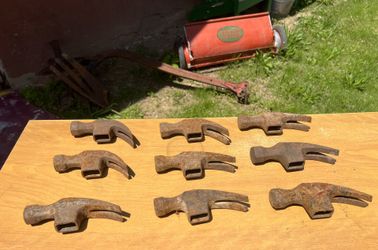 9 Vintage  Curved Claw Hammer Heads(No Markings)
