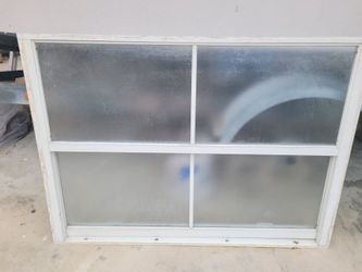 Old frosted bathroom window