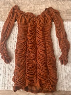 Long sleeve brown dress