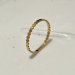 14K Gold Filled Vintage Rings Women Minimalist Thin Bead Ring Unique