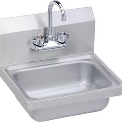 Compact Sink With Faucet Hand Washing Station Sanitization Wash Wall Mount Kit  