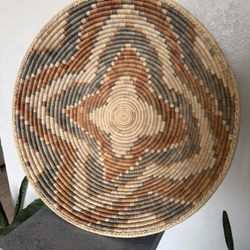 LARGE Southwest Native American Style Navajo Coiled Basket Home Decor 