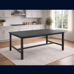 60” Gray Wooden Dining Table [NEW] **Assembly Req** 