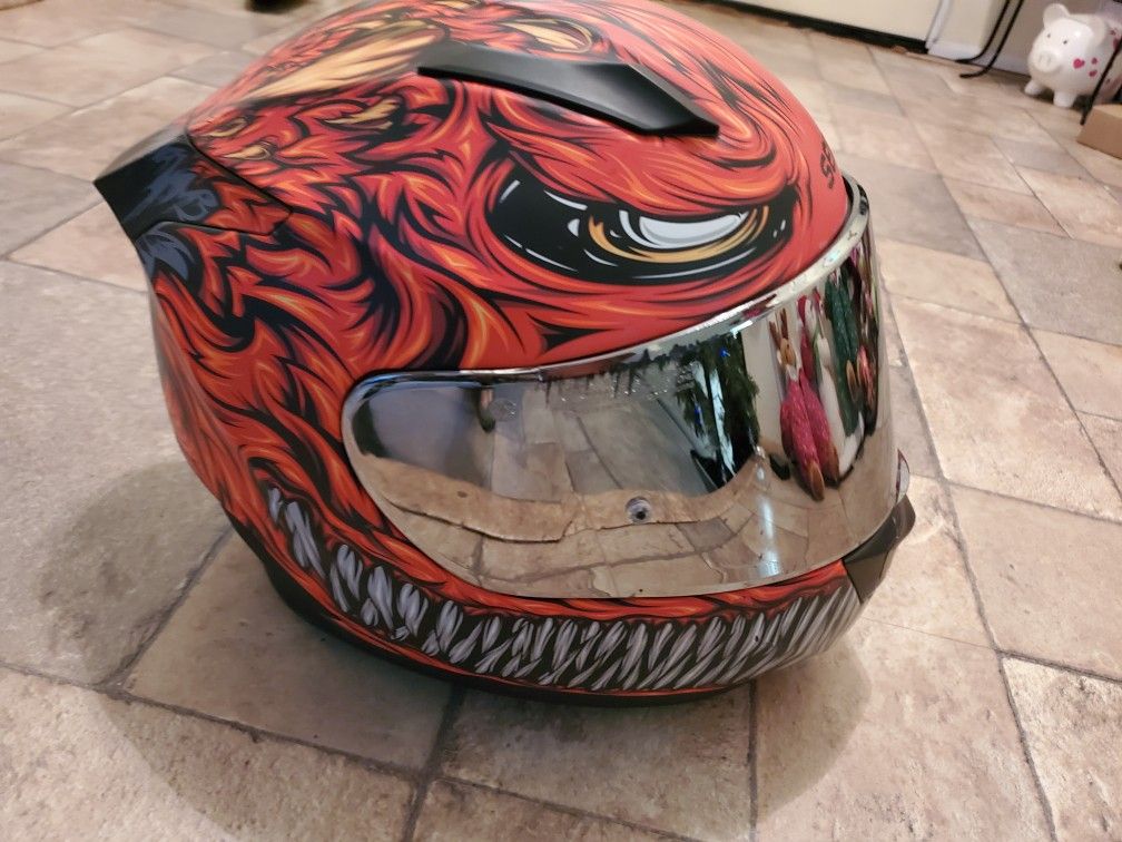Sedici Strada II Animale Orange Full Face Helmet With Bluetooth