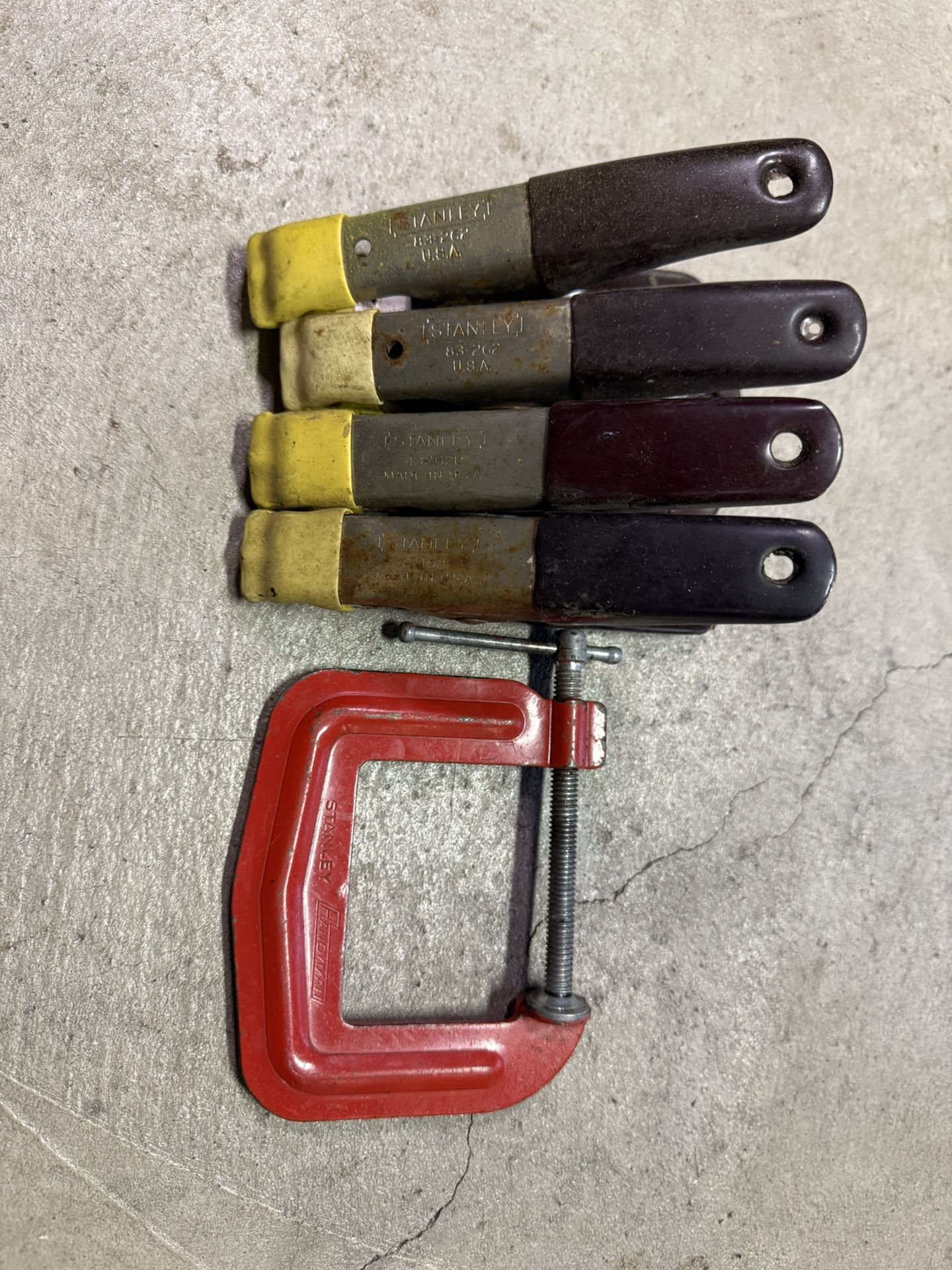 Vintage STANLEY Clamp Bunch (5) 
