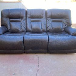 Full Leather Reclining Sofa