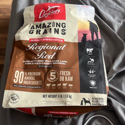 ORIJEN Amazing Grains High Protein Dry Dog Food Regional Red Recipe 4lb Bag