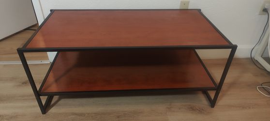 40.5-Inch TV Stand — Brown & Black, Lower Shelf