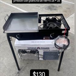 Plancha Nuevas Con  Estufa De 2 Quemadores 
