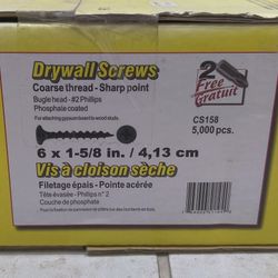 Drywall Screws Coarse Thread 6x1-5/8in 5000pcs - New