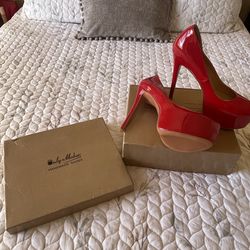 Patent Leather Round Toe Platform High Heels