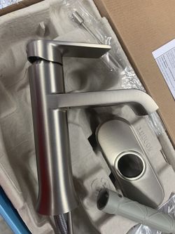 Moen Genta Single Hole Single Handle Bathroom Faucet un Spot Resist Brushed Nickel