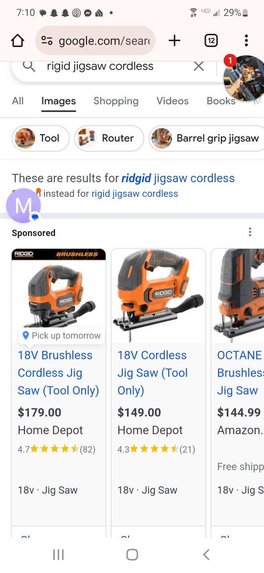 Rigid Jigsaw Brushless Brandnew