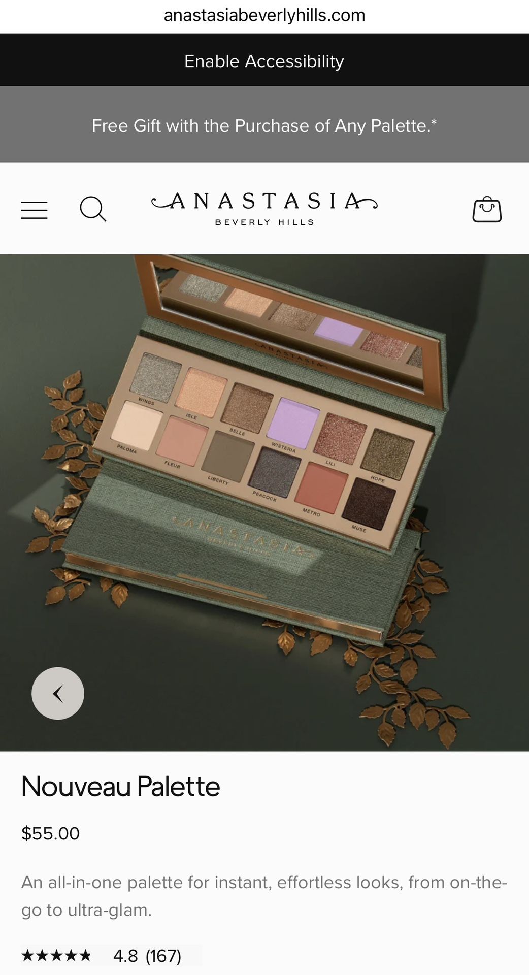 Anastasia Eyeshadow Nouveau Palette New