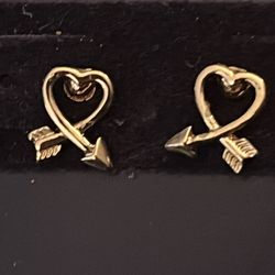 18kt ROSE GOLD AREOW HEARTS EARRINGS 