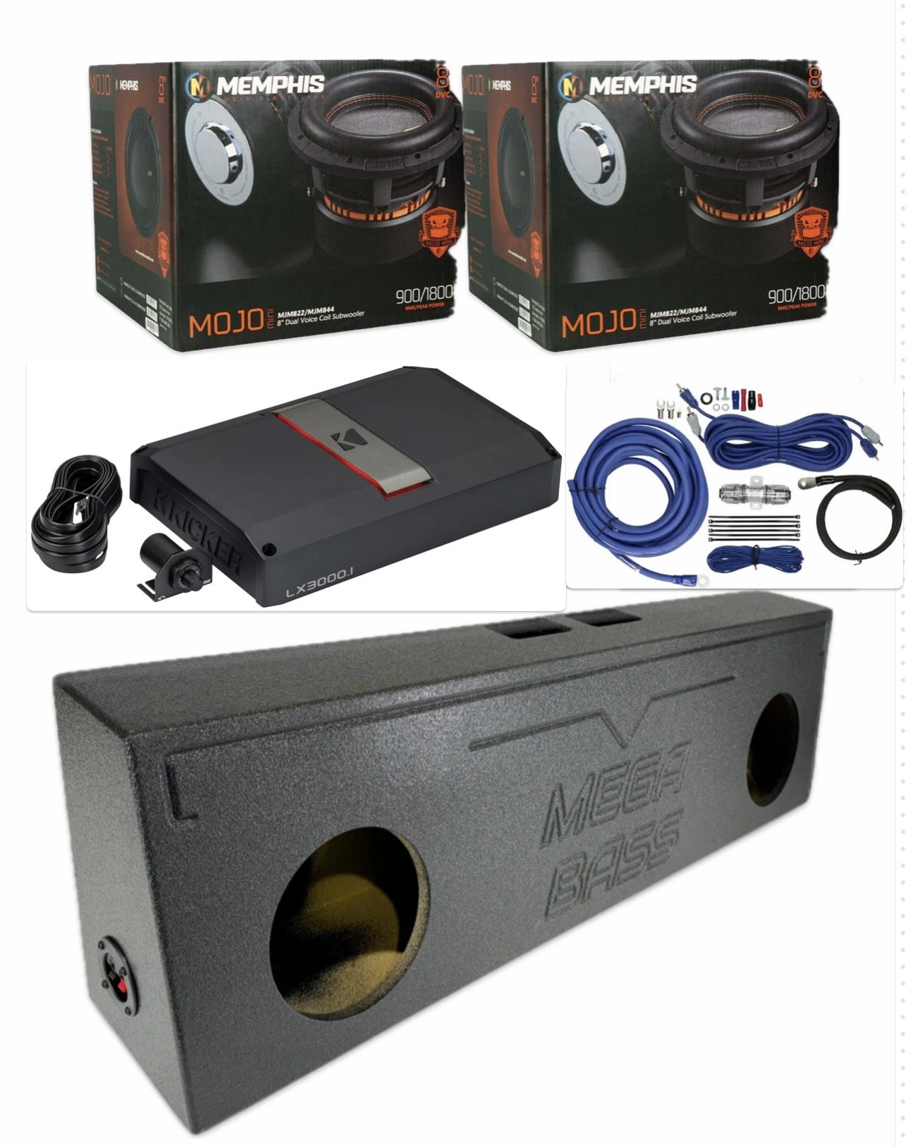 NEW POWERFUL BASS PACKAGE INSTALLED MEMPHIS MOJO 8” Single Cab Trucks Only