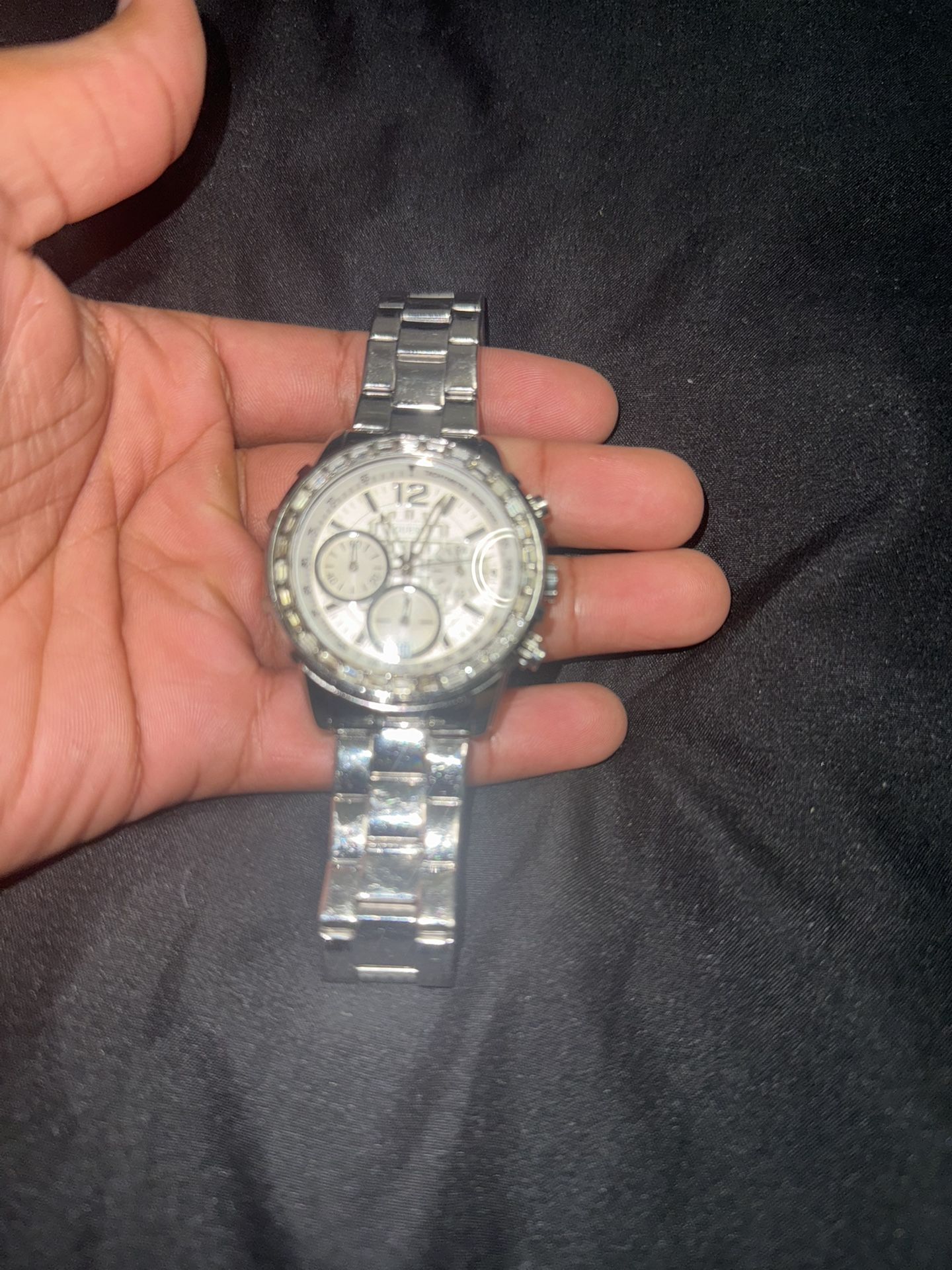 GUESS Moissanite Stainless Steel Watch