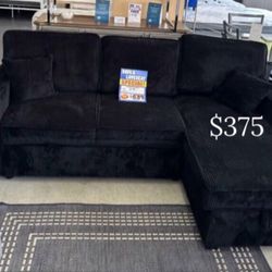 Beautiful 2-Pc Corduroy Sectional Sofa With Storage, Pullout Bed, And USB Port 