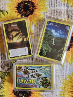 3- Paks Of Vintage Hawaiian Themed Sealed Decks Of Cards