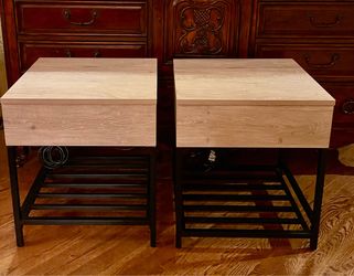 Side tables w/ charging station & drawer space
