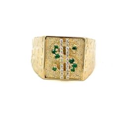 Men’s 14K Dollar Sign 💲 Yellow Gold Ring Size 10.5 GP3115206