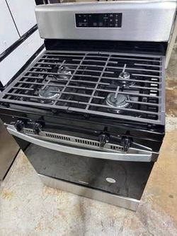 New Open  box whirlpool gas stove extra for delivery same day delivery and installation available