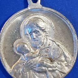 Vintage St Joseph Miraculous Metal Pendant