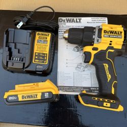 DEWALT Atomic 20V Lithium-lon Cordless Compact 1/2 in. Drill/Driver with 2.0Ah Battery and Charger