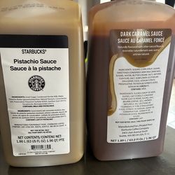 Pistachio and dark caramel sauce