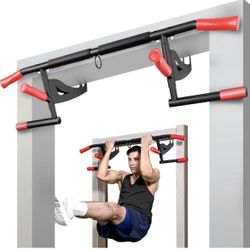 FitBeast Pull Up Bar, Doorway Mount, No Screws Needed, Steel Construction with Max Load Capacity of 440lbs, Chin Up Strength Training, Upper Body Work