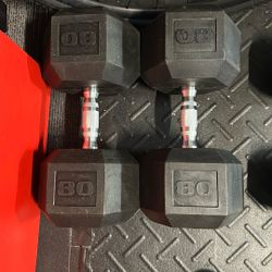 Pair Of 80 Lb Dumbbells 