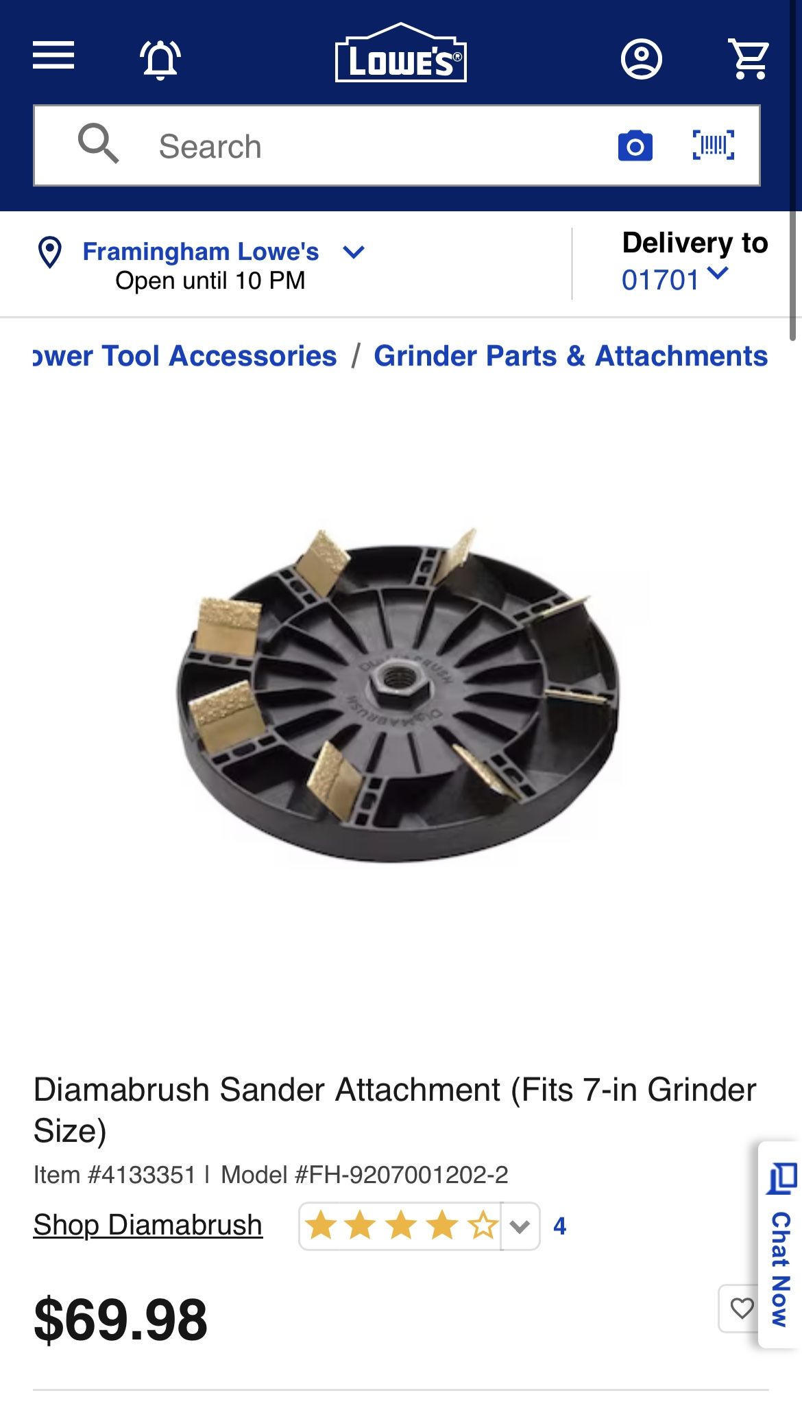 Diamabrush Sander Attachment (Fits 7-in Grinder Size)