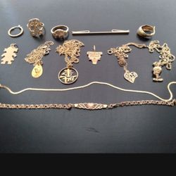 LARGE 14K SOLID GOLD FINE JEWELRY COLLECTION 