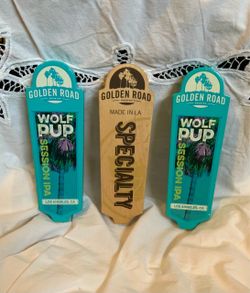 Golden Road Brewing Beer Tap Handles IPA Wolf Pup Back Home Set of 3 Collectible
