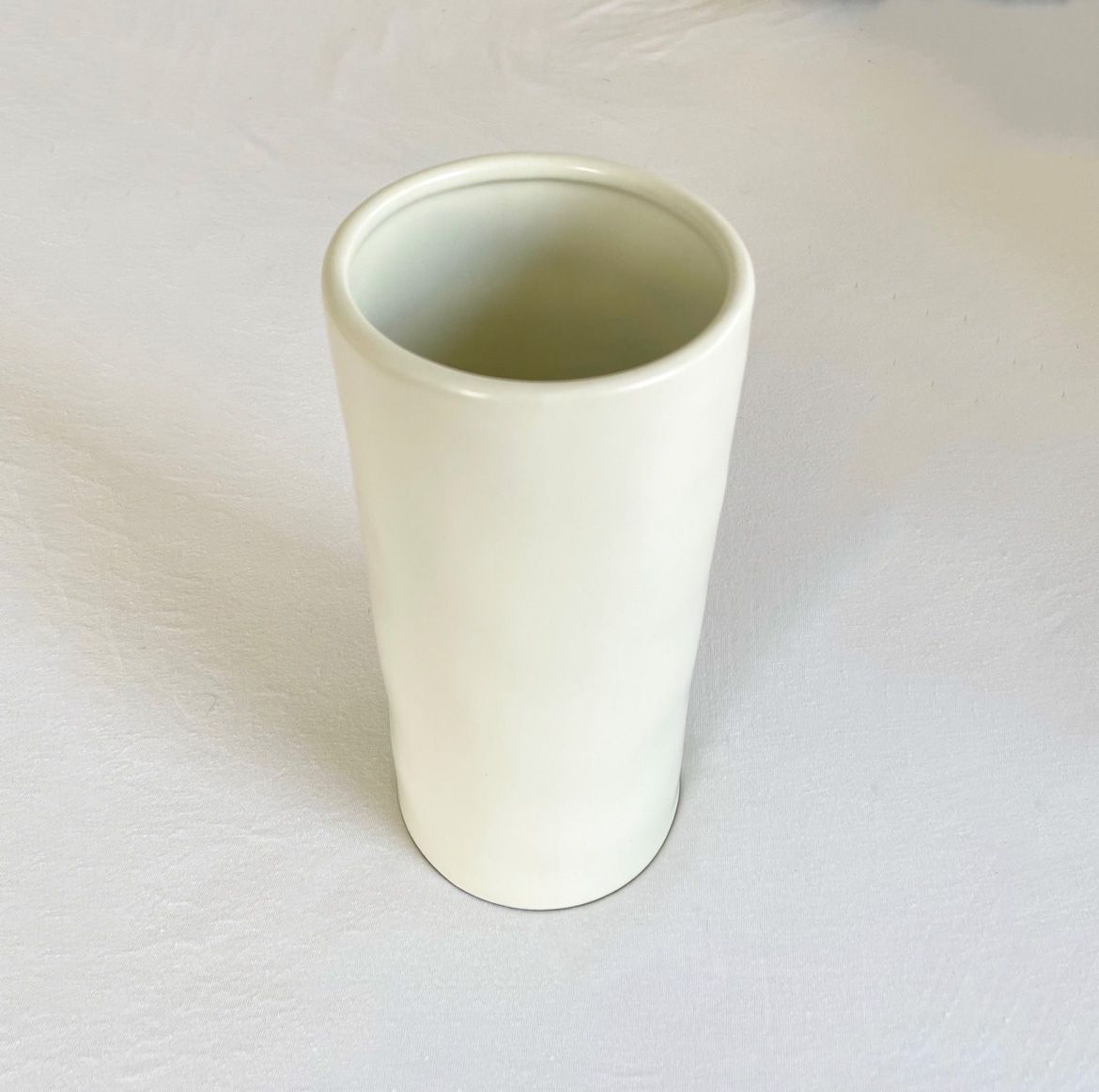 Target White Ceramic Decor Cylinder Flower Vase, White Minimal Modern Vase
