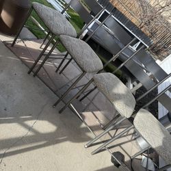 4 counter-height metal bar stools