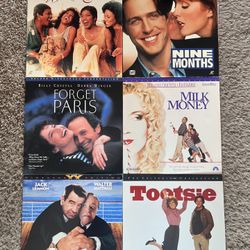 Laserdisc Comedy Movies: Waiting To Exhale, Nine Months, Forget Paris, Milk Money, Out To Sea, Tootsie