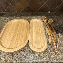 Pampered Chef Bamboo Serveware 