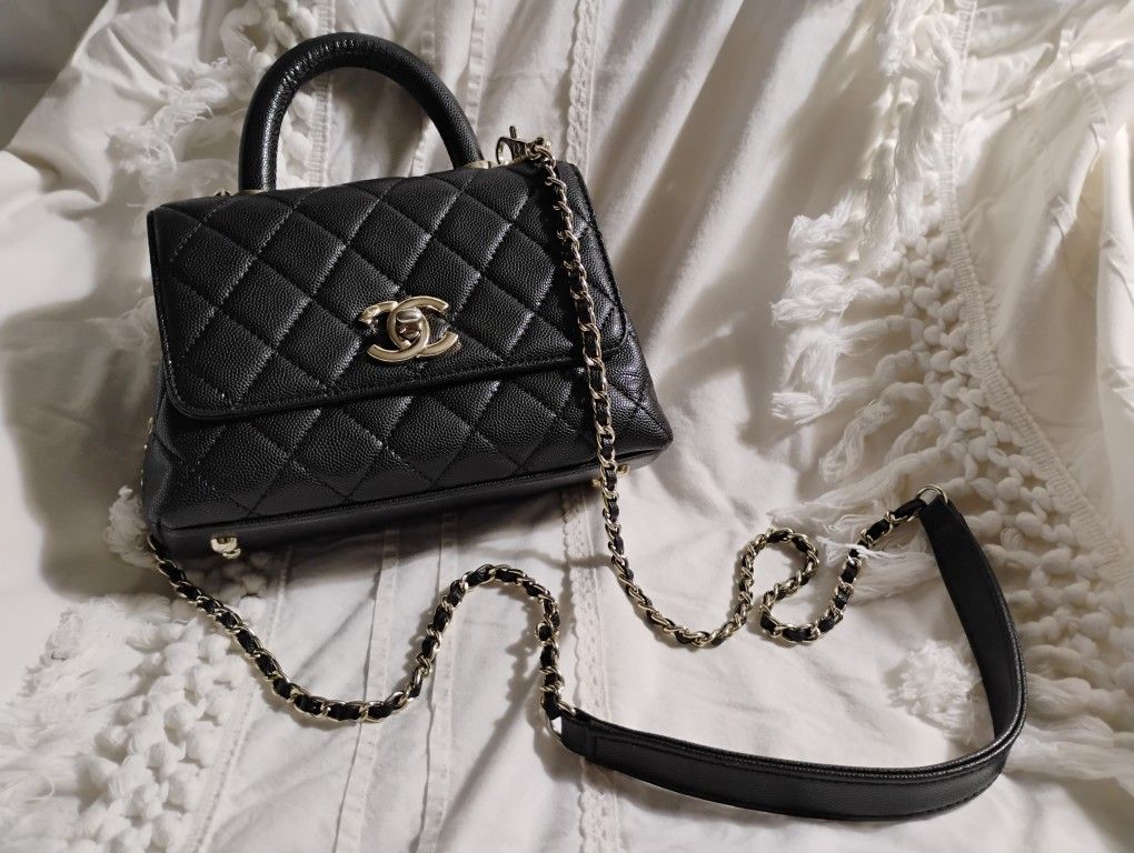 CHANEL Mini Flap Bag w/ Top Handle