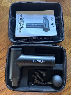 Title: Purity+ Portable Massage Gun with Case & Attachments